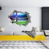 Wall Sticker Football - Sport Wall Decal, Bedroom Wall Sticker, Self Adhesive Wall Decal, Wall Art Sport, Printable Wall Art