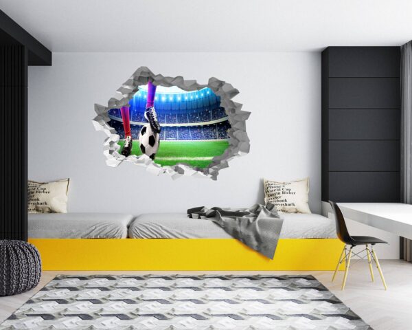 Wall Sticker Football - Sport Wall Decal, Bedroom Wall Sticker, Self Adhesive Wall Decal, Wall Art Sport, Printable Wall Art