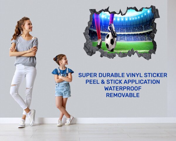 Wall Sticker Football - Sport Wall Decal, Bedroom Wall Sticker, Self Adhesive Wall Decal, Wall Art Sport, Printable Wall Art