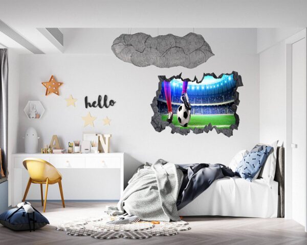 Wall Sticker Football - Sport Wall Decal, Bedroom Wall Sticker, Self Adhesive Wall Decal, Wall Art Sport, Printable Wall Art