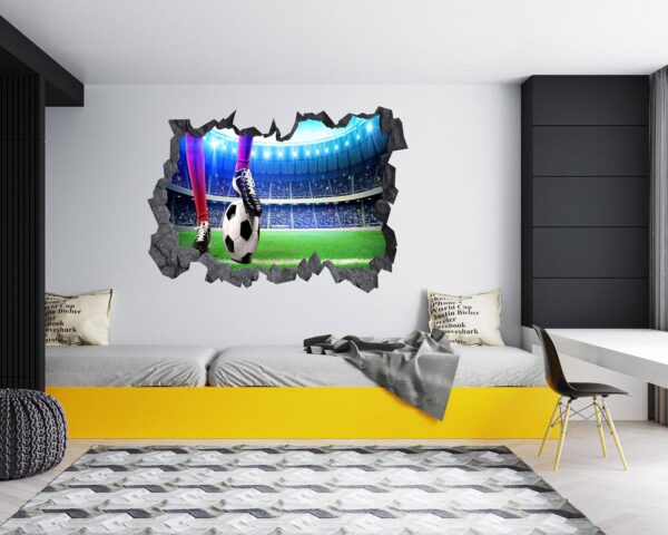 Wall Sticker Football - Sport Wall Decal, Bedroom Wall Sticker, Self Adhesive Wall Decal, Wall Art Sport, Printable Wall Art