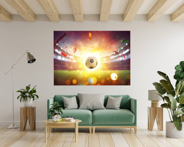 Wall Mural Football - Sport Theme Wall Decor, Living Room Wall Art, Wall Decal Sports, Digital print, Removable Wall Sticker