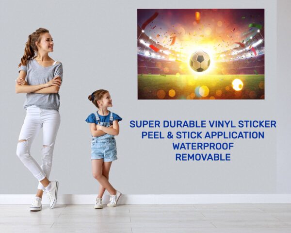 Wall Mural Football - Sport Theme Wall Decor, Living Room Wall Art, Wall Decal Sports, Digital print, Removable Wall Sticker