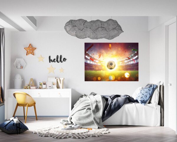 Wall Mural Football - Sport Theme Wall Decor, Living Room Wall Art, Wall Decal Sports, Digital print, Removable Wall Sticker