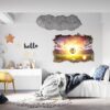 Wall Mural Football - Sport Theme Wall Decor, Living Room Wall Art, Wall Decal Sports, Digital print, Removable Wall Sticker