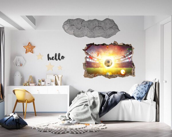 Wall Mural Football - Sport Theme Wall Decor, Living Room Wall Art, Wall Decal Sports, Digital print, Removable Wall Sticker