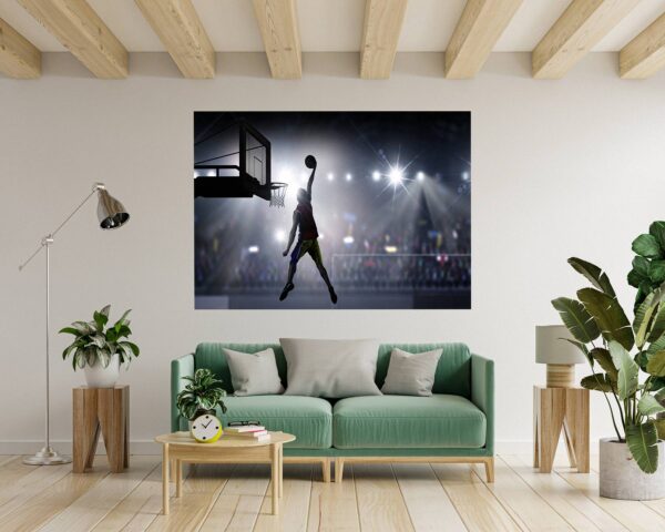 Basketball Wall Sticker - Sport Wall Decal, Bedroom Wall Sticker, Self Adhesive Wall Decal, Wall Art Sport, Printable Wall Art