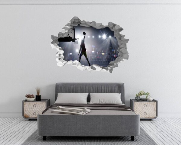 Basketball Wall Sticker - Sport Wall Decal, Bedroom Wall Sticker, Self Adhesive Wall Decal, Wall Art Sport, Printable Wall Art