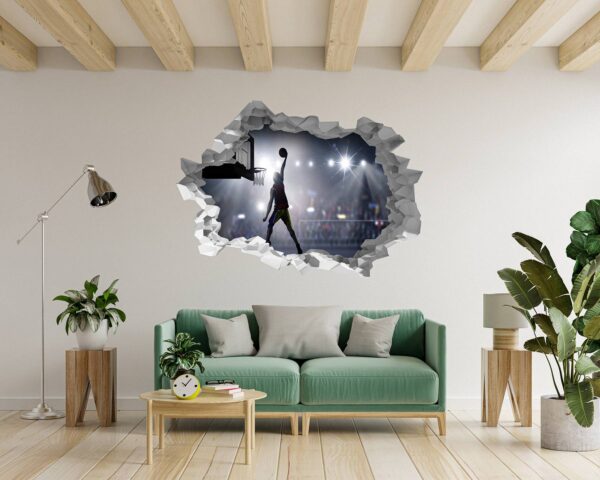 Basketball Wall Sticker - Sport Wall Decal, Bedroom Wall Sticker, Self Adhesive Wall Decal, Wall Art Sport, Printable Wall Art