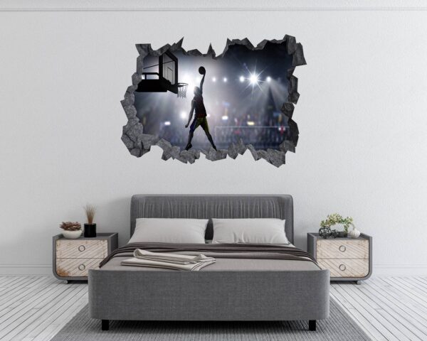 Basketball Wall Sticker - Sport Wall Decal, Bedroom Wall Sticker, Self Adhesive Wall Decal, Wall Art Sport, Printable Wall Art