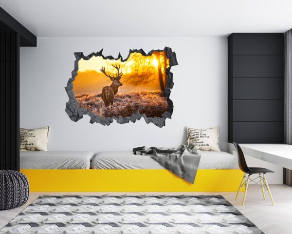 Deer Wall Sticker - Self Adhesive Wall Decal, Animal Wall Decal, Bedroom Wall Sticker, Removable Vinyl, Wall Decoration