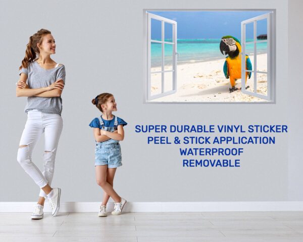 Parrot Wall Sticker - Self Adhesive Wall Decal, Animal Wall Decal, Bedroom Wall Sticker, Removable Vinyl, Wall Decoration