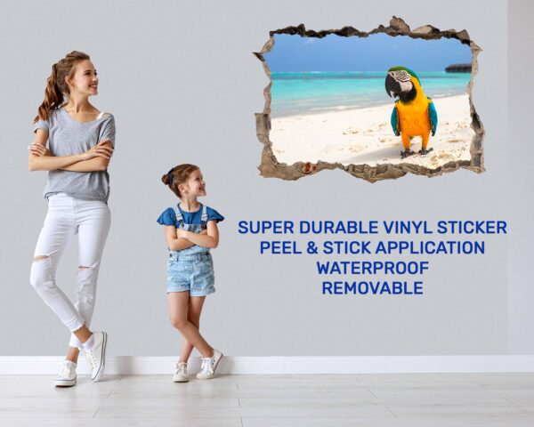 Parrot Wall Sticker - Self Adhesive Wall Decal, Animal Wall Decal, Bedroom Wall Sticker, Removable Vinyl, Wall Decoration