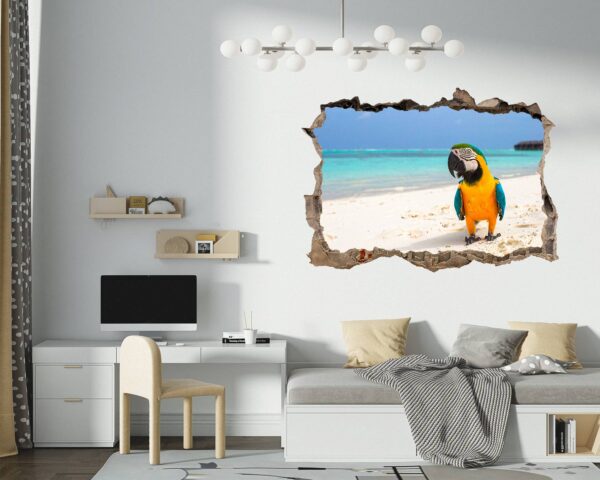 Parrot Wall Sticker - Self Adhesive Wall Decal, Animal Wall Decal, Bedroom Wall Sticker, Removable Vinyl, Wall Decoration