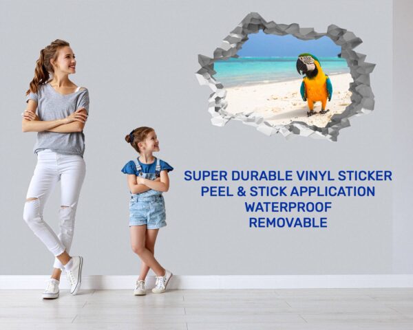 Parrot Wall Sticker - Self Adhesive Wall Decal, Animal Wall Decal, Bedroom Wall Sticker, Removable Vinyl, Wall Decoration