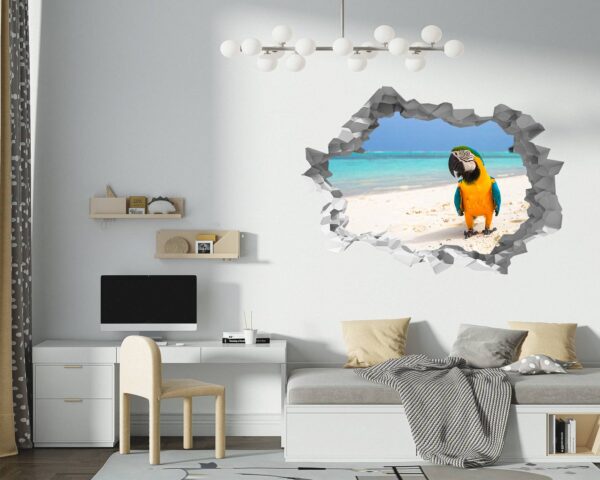 Parrot Wall Sticker - Self Adhesive Wall Decal, Animal Wall Decal, Bedroom Wall Sticker, Removable Vinyl, Wall Decoration