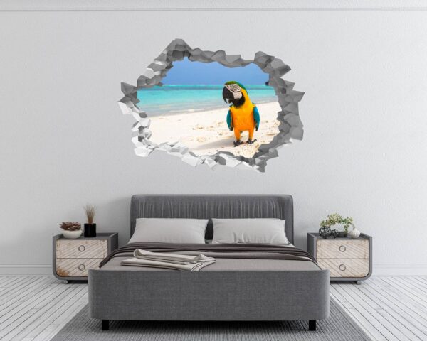 Parrot Wall Sticker - Self Adhesive Wall Decal, Animal Wall Decal, Bedroom Wall Sticker, Removable Vinyl, Wall Decoration