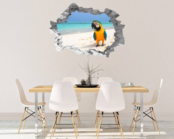 Parrot Wall Sticker - Self Adhesive Wall Decal, Animal Wall Decal, Bedroom Wall Sticker, Removable Vinyl, Wall Decoration