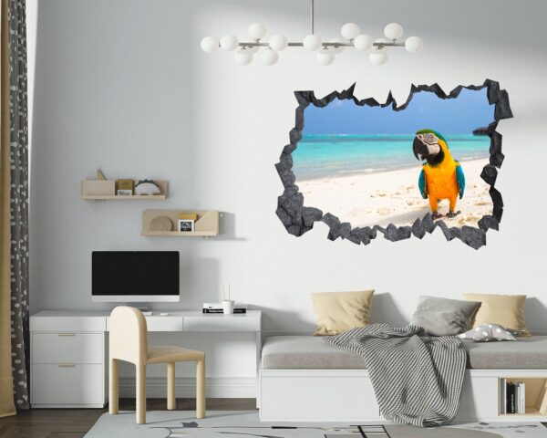 Parrot Wall Sticker - Self Adhesive Wall Decal, Animal Wall Decal, Bedroom Wall Sticker, Removable Vinyl, Wall Decoration