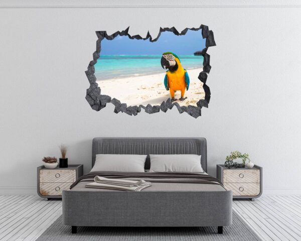 Parrot Wall Sticker - Self Adhesive Wall Decal, Animal Wall Decal, Bedroom Wall Sticker, Removable Vinyl, Wall Decoration