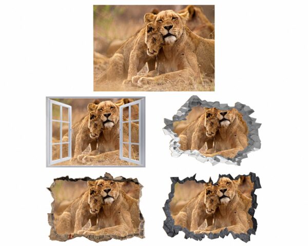 Lion Wall Sticker - Self Adhesive Wall Decal, Animal Wall Decal, Bedroom Wall Sticker, Removable Vinyl, Wall Decoration