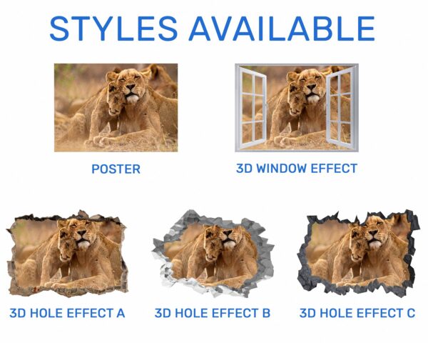 Lion Wall Sticker - Self Adhesive Wall Decal, Animal Wall Decal, Bedroom Wall Sticker, Removable Vinyl, Wall Decoration