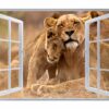 Lion Wall Sticker - Self Adhesive Wall Decal, Animal Wall Decal, Bedroom Wall Sticker, Removable Vinyl, Wall Decoration