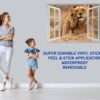 Lion Wall Sticker - Self Adhesive Wall Decal, Animal Wall Decal, Bedroom Wall Sticker, Removable Vinyl, Wall Decoration