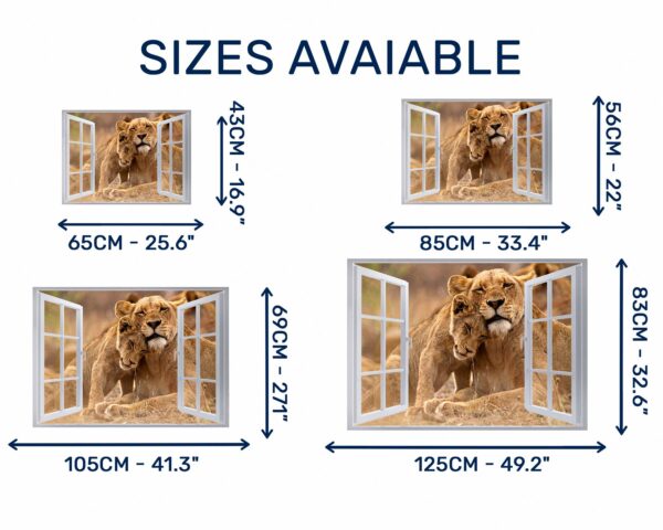 Lion Wall Sticker - Self Adhesive Wall Decal, Animal Wall Decal, Bedroom Wall Sticker, Removable Vinyl, Wall Decoration