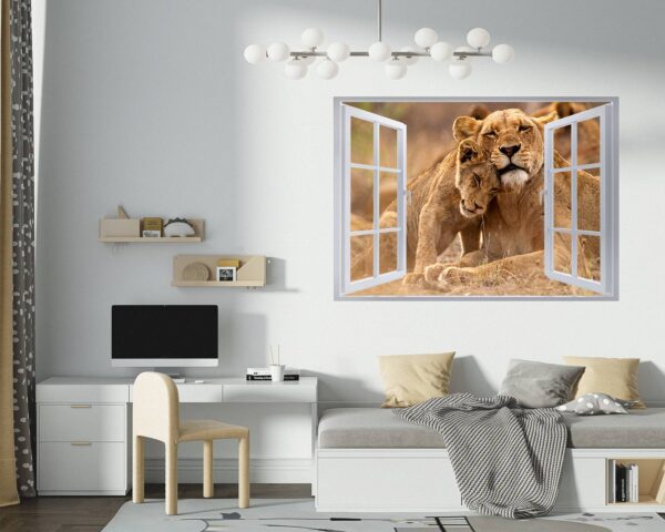 Lion Wall Sticker - Self Adhesive Wall Decal, Animal Wall Decal, Bedroom Wall Sticker, Removable Vinyl, Wall Decoration