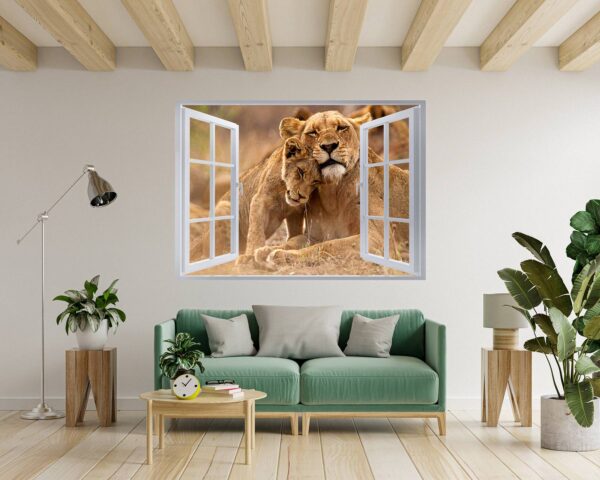 Lion Wall Sticker - Self Adhesive Wall Decal, Animal Wall Decal, Bedroom Wall Sticker, Removable Vinyl, Wall Decoration