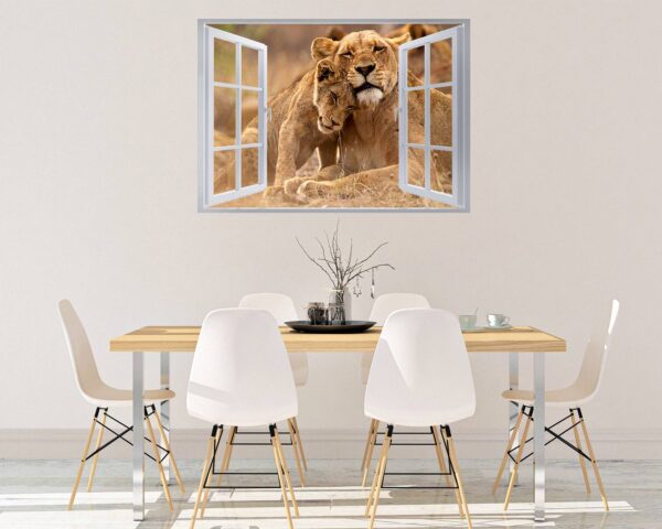 Lion Wall Sticker - Self Adhesive Wall Decal, Animal Wall Decal, Bedroom Wall Sticker, Removable Vinyl, Wall Decoration