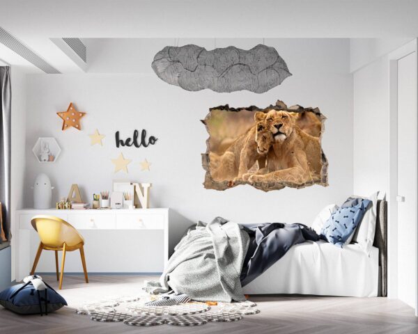 Lion Wall Sticker - Self Adhesive Wall Decal, Animal Wall Decal, Bedroom Wall Sticker, Removable Vinyl, Wall Decoration