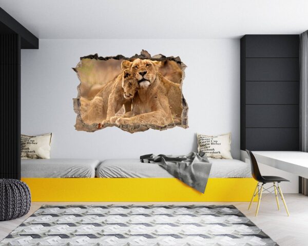 Lion Wall Sticker - Self Adhesive Wall Decal, Animal Wall Decal, Bedroom Wall Sticker, Removable Vinyl, Wall Decoration