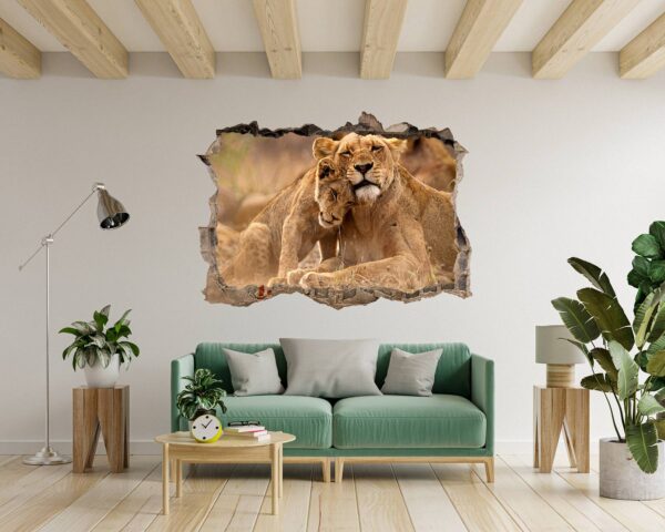 Lion Wall Sticker - Self Adhesive Wall Decal, Animal Wall Decal, Bedroom Wall Sticker, Removable Vinyl, Wall Decoration