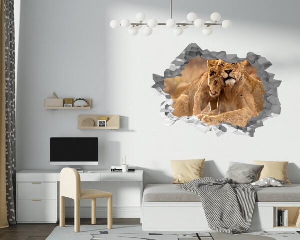 Lion Wall Sticker - Self Adhesive Wall Decal, Animal Wall Decal, Bedroom Wall Sticker, Removable Vinyl, Wall Decoration