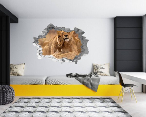 Lion Wall Sticker - Self Adhesive Wall Decal, Animal Wall Decal, Bedroom Wall Sticker, Removable Vinyl, Wall Decoration