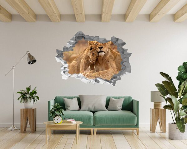 Lion Wall Sticker - Self Adhesive Wall Decal, Animal Wall Decal, Bedroom Wall Sticker, Removable Vinyl, Wall Decoration