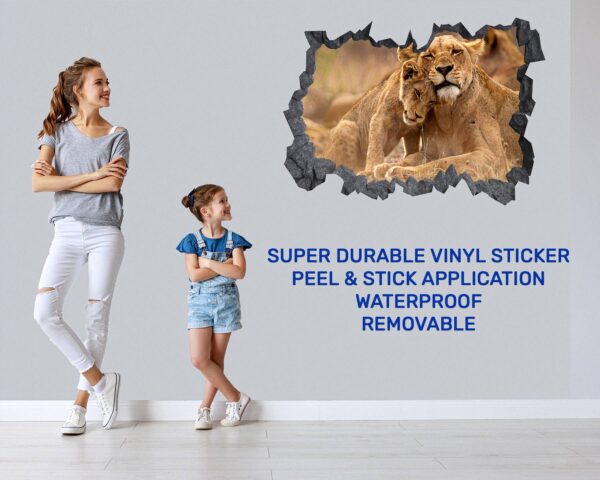 Lion Wall Sticker - Self Adhesive Wall Decal, Animal Wall Decal, Bedroom Wall Sticker, Removable Vinyl, Wall Decoration