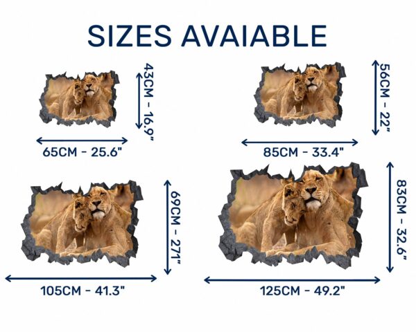 Lion Wall Sticker - Self Adhesive Wall Decal, Animal Wall Decal, Bedroom Wall Sticker, Removable Vinyl, Wall Decoration