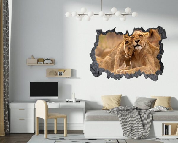 Lion Wall Sticker - Self Adhesive Wall Decal, Animal Wall Decal, Bedroom Wall Sticker, Removable Vinyl, Wall Decoration