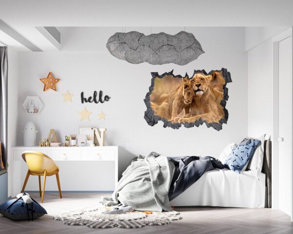 Lion Wall Sticker - Self Adhesive Wall Decal, Animal Wall Decal, Bedroom Wall Sticker, Removable Vinyl, Wall Decoration