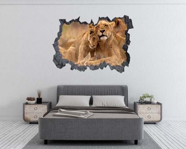 Lion Wall Sticker - Self Adhesive Wall Decal, Animal Wall Decal, Bedroom Wall Sticker, Removable Vinyl, Wall Decoration