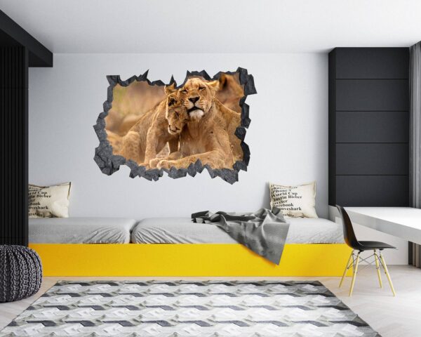 Lion Wall Sticker - Self Adhesive Wall Decal, Animal Wall Decal, Bedroom Wall Sticker, Removable Vinyl, Wall Decoration