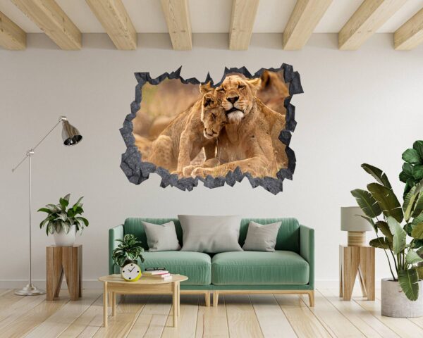 Lion Wall Sticker - Self Adhesive Wall Decal, Animal Wall Decal, Bedroom Wall Sticker, Removable Vinyl, Wall Decoration