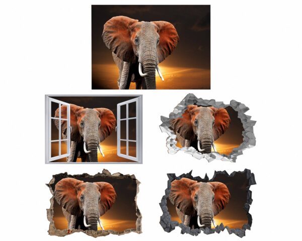 Elephant Wall Decal - Self Adhesive Wall Decal, Animal Wall Decal, Bedroom Wall Sticker, Removable Vinyl, Wall Decoration