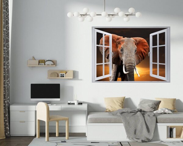 Elephant Wall Decal - Self Adhesive Wall Decal, Animal Wall Decal, Bedroom Wall Sticker, Removable Vinyl, Wall Decoration