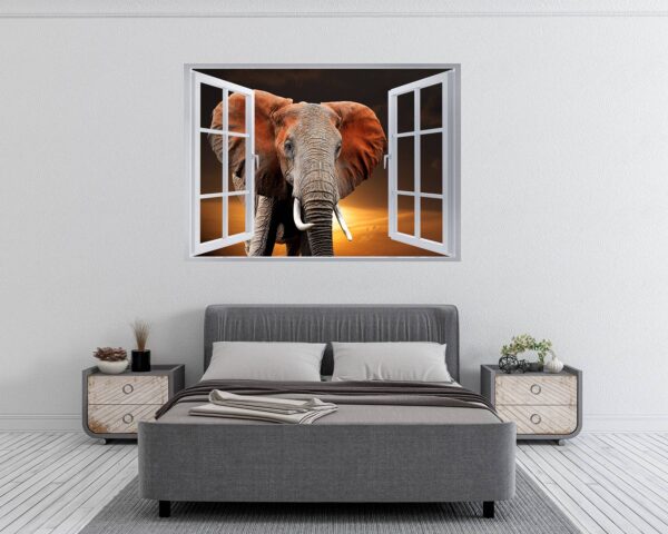 Elephant Wall Decal - Self Adhesive Wall Decal, Animal Wall Decal, Bedroom Wall Sticker, Removable Vinyl, Wall Decoration