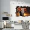 Elephant Wall Decal - Self Adhesive Wall Decal, Animal Wall Decal, Bedroom Wall Sticker, Removable Vinyl, Wall Decoration