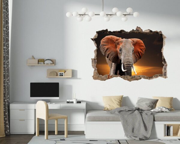 Elephant Wall Decal - Self Adhesive Wall Decal, Animal Wall Decal, Bedroom Wall Sticker, Removable Vinyl, Wall Decoration